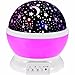 Star Projector Constellation Rotation Night Light Rechargeable Galaxy Light LED Bedroom Lamp with Music (Pink)