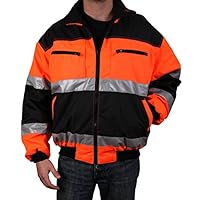 Safety Depot Reversible Jacket Class 2 ANSI Approved, Water Resistant, High Visibility Reflective Tape with Pockets (Extra Large)