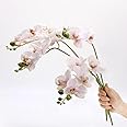 DODXIAOBEUL 4-Pack Artificial Flowers Real Touch Latex Phalaenopsis 17.7inch Artificial Orchid Stem Bouquets for Wedding Party Home Garden Decor,Light Pink