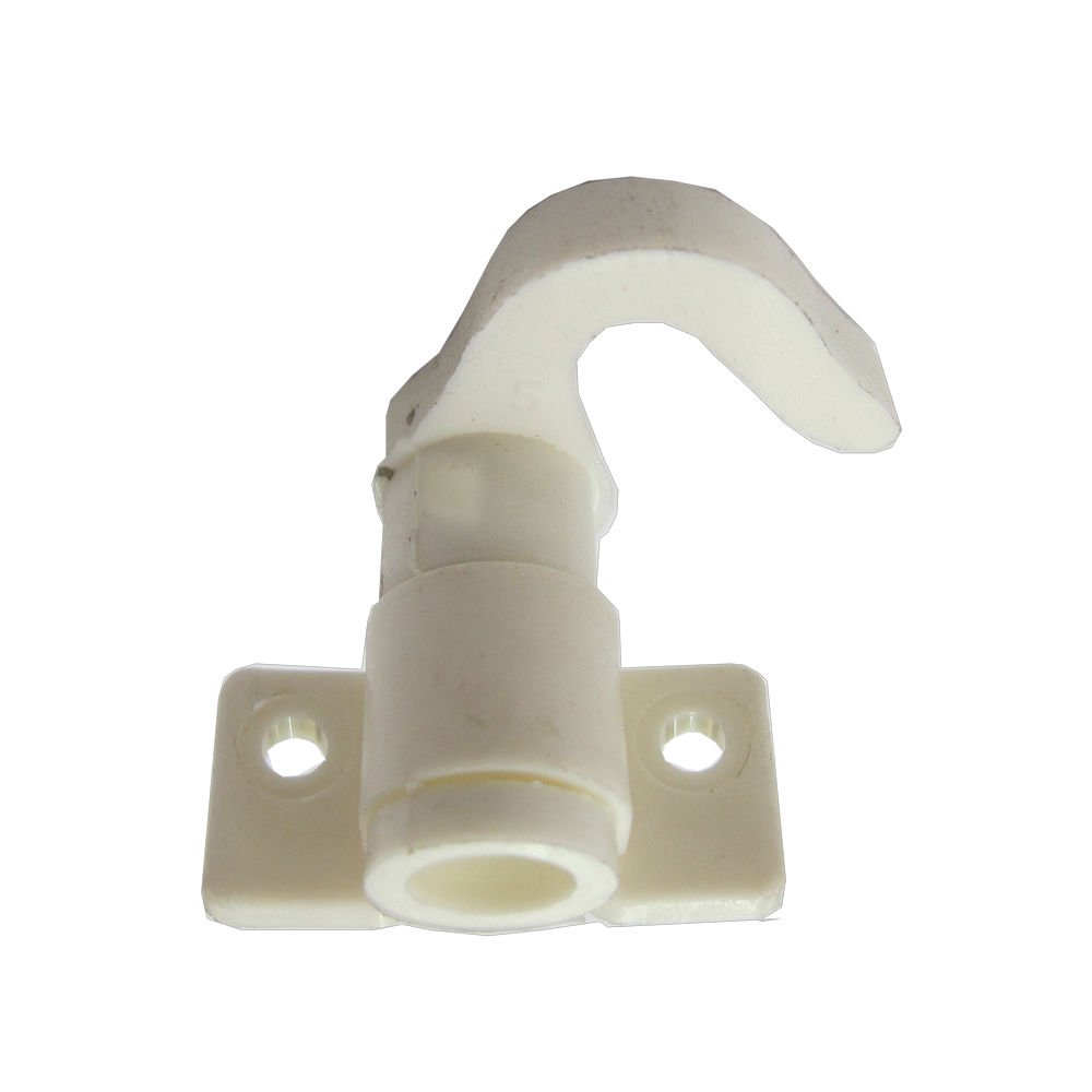 WOLFPACK White Plastic Bottom Falleba Rod Hook (1 Hook, 35 lbs Capacity, Modern Style, Wall Mount)