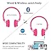 Kids Headphones Bluetooth, Foldable Wireless/Wired Stereo HD On-Ear Headset with 3.5mm Jack SD Card FM Radio Microphone Volume Control Over Ear Children Headphones for Girls Boys School iPhone, Blackthumb 4