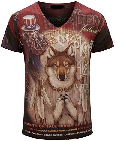 Biepa Mens T shirt Fashion Summer Cotton Hip Hop Short Sleeves 6447 M +8080