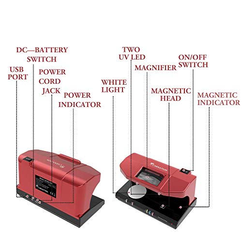 Carnation CRD12+ Counterfeit Bill Detector 2Way System, Scan Bills