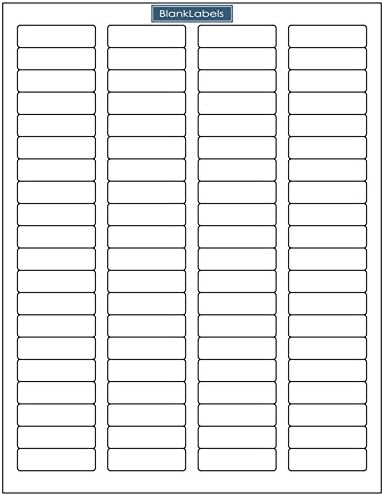 1.75 Inch x .50 Inch Blank Labels Brand Return Address Labels 80 Per Page - Sheets of Word Template Size Return Address Labels. Laser and Ink Jet Printer Compatible 40000 (500 Sheets)