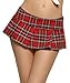 Avidlove Women Pleated Mini Skirt Sexy Schoolgirl Skirt Role Play Lingerie Red, L