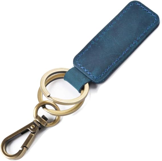 Amazon Co Jp Libra キーホルダー メンズ シンプル クレイジーホースレザー キーリング ネイビー 服 ファッション小物