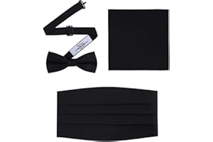 Men's Formal Satin Bowtie and Cummerbund Set - Black