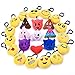 24PCs Emoji Key Chain Mini Plush Pillows Toys for Emoji Party Favors, Emoji Party Decorations