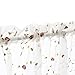 jinchan Sheer Valance for Kitchen Living Room Floral Embroidered Curtains Red Rose Buds on White Rod Pocket 1 Panel 18 inch Red