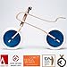 Brum Brum - the only wooden balance bike for kids with suspension. An award-winning design providing endless joy while assuring extra safety. wooden oak finish, candy blue discs, pearl white tires.