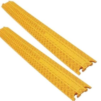 1 Kanal Kabelschutz Kabelbrücke 100 x 13 x 2 cm für Fußgänger / Radfahrer / Büro - in schwarz oder gelb - verschiedene Set-Gr
