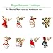 Women Christmas Earring Stud - 12 Pairs Hypoallergenic Christmas Gifts for Teens Girls Cute Festive Earrings Jewelry Set Party Gold-tone