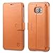 Galaxy S6 Edge Plus Case, SHIELDON Genuine Leather Galaxy S6 Edge Plus Wallet Case [Card Slot] [Magnetic Flap] Folio Case Cover with Stand for Samsung Galaxy S6 Edge Plus - Brown