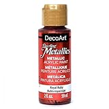 DecoArt Dazzling Metallics 2-Ounce Royal Ruby Acrylic Paint