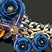 Women Gold Chain Crystal Flowers Charm Pendant Big Chunky Big Statement Necklace for Clothing