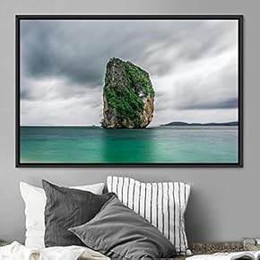 signwin Framed Canvas Wall Art Coastal Scenery Aerial...