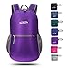G4Free 20L Lightweight Packable Backpack Water Resistant Hiking Daypack Foldable Camping Outdoor Backpack Handy Bag (Purple)