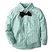 BIG ELEPHANT Baby Boys' 3 Piece Gentle Pants Clothing Set with Bowtie H03, Green, 6 - 12 Months