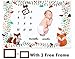Fox Baby Milestone Blanket Boy Girl, Large 60x40 Inch Fleece Weekly Monthly Milestone Blanket Photography Props - Baby Shower Newborn New Moms Gift (2 Frames Included)