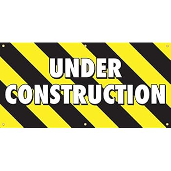 Amazon Com Under Construction Vinyl Display Banner With Grommets