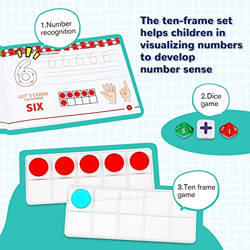 GAMENOTE Ten Frame Math Manipulatives Kindergarten Set TenFrames