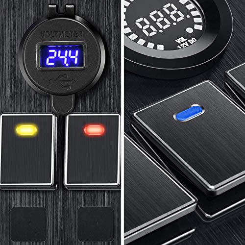 Kohree Upgrade 6 Gang Marine Boat Rocker Switch Panel, 12V Aluminum