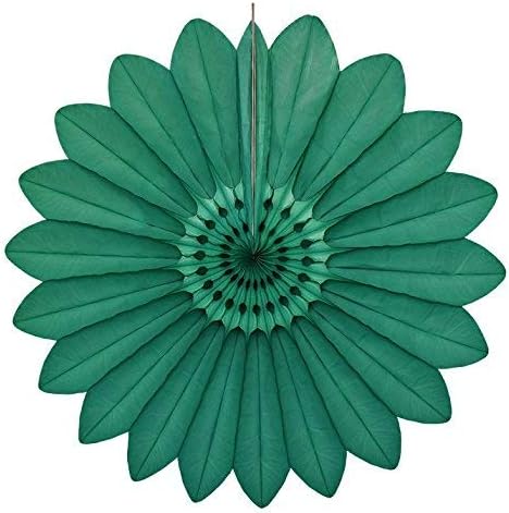 Tigers on the Loose - Hunter Green 075 - Paper Fan 67cm, Eco-Friendly Paper Decoration, Great for Window Display, Party Decoration, Wedding Decor, Christening Decor