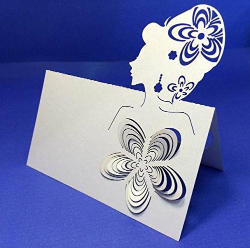 Worldoor 50ps Personalized Girl Kit Set Laser Cut Wedding Cards Invitations Card Decorations