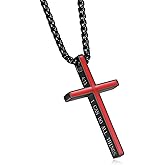 Rnivida Philippians 4:13 Cross Pendant Necklace, I CAN DO ALL THINGS Bible Verse Stainless Steel Necklace Confirmation Jewelry Gifts