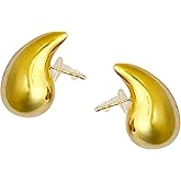 18K Gold Plated 925 Sterling Silver,Gold Teardrop Earrings for Women,Hypoallergenic Chunky Teardrop Earrings Gold Earrings Fashion Classic Trendy Jewelry Gifts