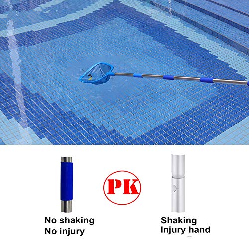 SANDEGOO Swimming Pool Leaf Skimmer Net, 8 Ft Fine Mesh Netting with Heavy Duty Connecting Stainless Steel Pole for Fast Cleaning Spas Ponds Debris(8 FT Profession)