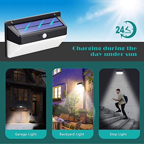 Solar Lights Outdoor 108 Led, [2200mAh Super Bright Energy Saving] Solar Security Lights Motion Sensor, 3 Modes [270º Illumination] Wireless Solar Wall Lights for Fence, Deck, Garage, Yard(2 Pack) - Thumbnail 6