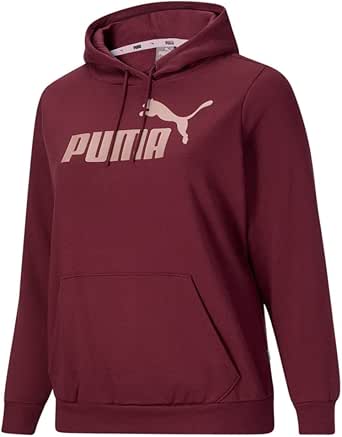 Puma Womens Essentials Logo Hoodie Plus Casual - Burgundy - Size 1X at Amazon Womenâs Clothing store