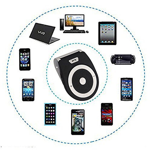 Wireless Stereo Music Car Adapter Bluetooth Car Speaker Player Receiver Sun Visor Car Charger Hands-free Car Kit with Mic for iPhone 7/Plus Samsung Galaxy - Thumbnail 4