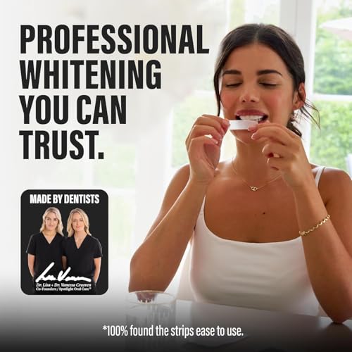 Spotlight Oral Care Teeth Whitening Strips – 28 Strips + Toothpaste (14-Day Treatment),Ultra Whitening Strips, Sensitive Teeth & Enamel Safe, Made by Dentists Hydrogen Peroxide Teeth Brightening Kit
