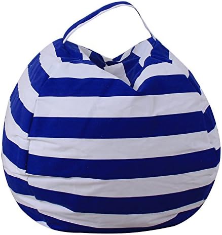 Extra-Large Stuffed Animal Storage Bean Bag Cover - Stuffed Toy Organizer &amp; Perfect Storage Solution. Stuff, Zip, Sit - That's It! (Blue, 38")