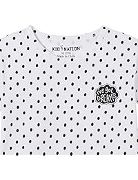 Top de cuello redondo sin etiqueta con parche 100% algodón Hi-Low Fashion Kid Nation Girls