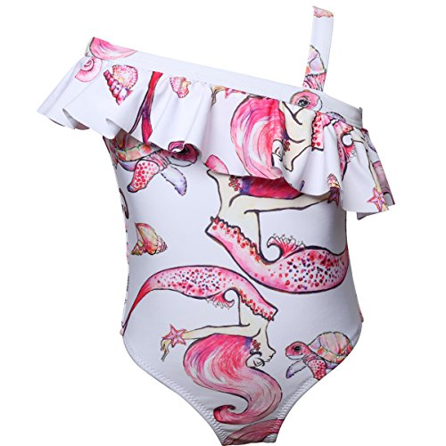 Sixshe Mermaid Print Mummy and Baby Family Matching Swimwear One Piece Sporty Monokini