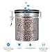 Airtight Coffee Container Storage Canister,Stainless Steel Coffee Beans Ground for Fresher Container Built-in One Way Valve (Silver, 16oz)