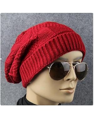 Winter Hat, Saingace Men Women Outdoor Grid Acrylic Hip Hop Knitted Trend Cap
