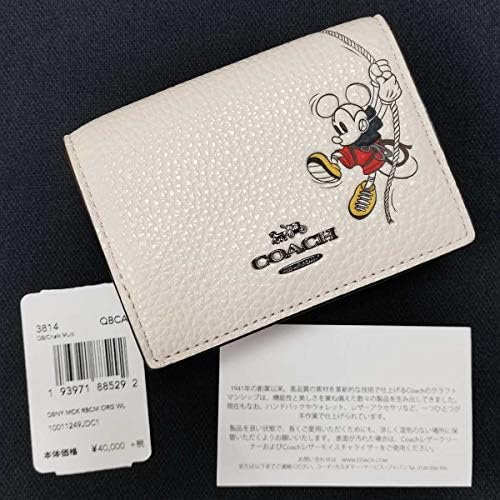 Coach 国内正規品 ミッキー コンパクトウォレット ミニ財布 レザー コーチ ディズニー Disney ミッキーマウス コラボ 新着セール