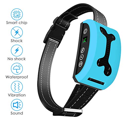 GODCRYSTAL Bark Collar, New 2019 Rechargeable Anti bark Collar Waterproof | Shock Sensitivity Level 1-7 | Harmless & Humane for Small, Medium, Large Dogs All Breeds