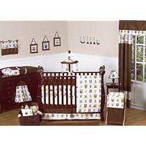 Unique Crib Bedding Night Owl Forest Nature Baby Boy Bedding 9 pc Crib Set by Jojo Designs