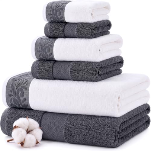 Modern Threads With Filgree Jacquard Border, Charcoal, 13 x 13