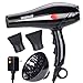 Warmlife Blow Dryer AC Motor Professional Salon Hair Dryers with Diffuser&Concentrator, Hair Dryer ETL Certification 1875w (black)