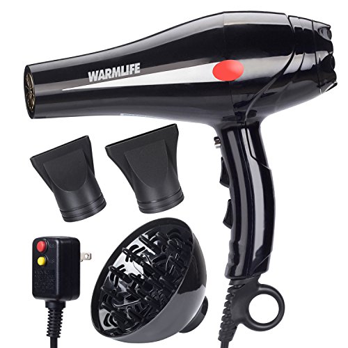 UPC 611801198355, WarmLife 2000W Professional Ionic Ceramic Hair Dryer, Powerful Fast Dry Blow Dryer - 2 Speeds - 3 Heat Settings