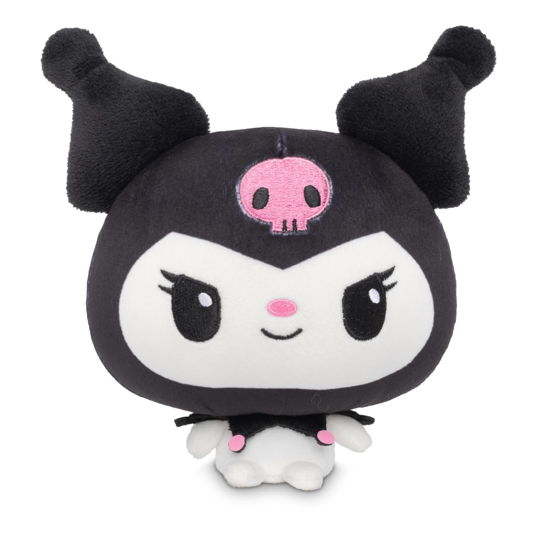 TeeTurtle Cloudheads Kuromi Plush - 5-Inch Official Sanrio Stuffed Animal with Embroidered Details - Soft Cuddly Plush Toys for Kids, Teens, and Adults
