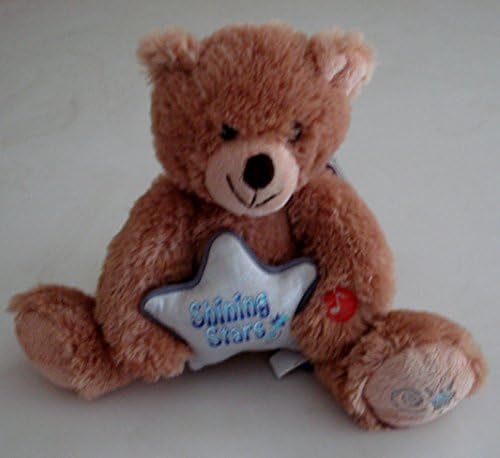Shining Stars Teddy Bear Holding a Silver Star That Lights up - 9 Inches