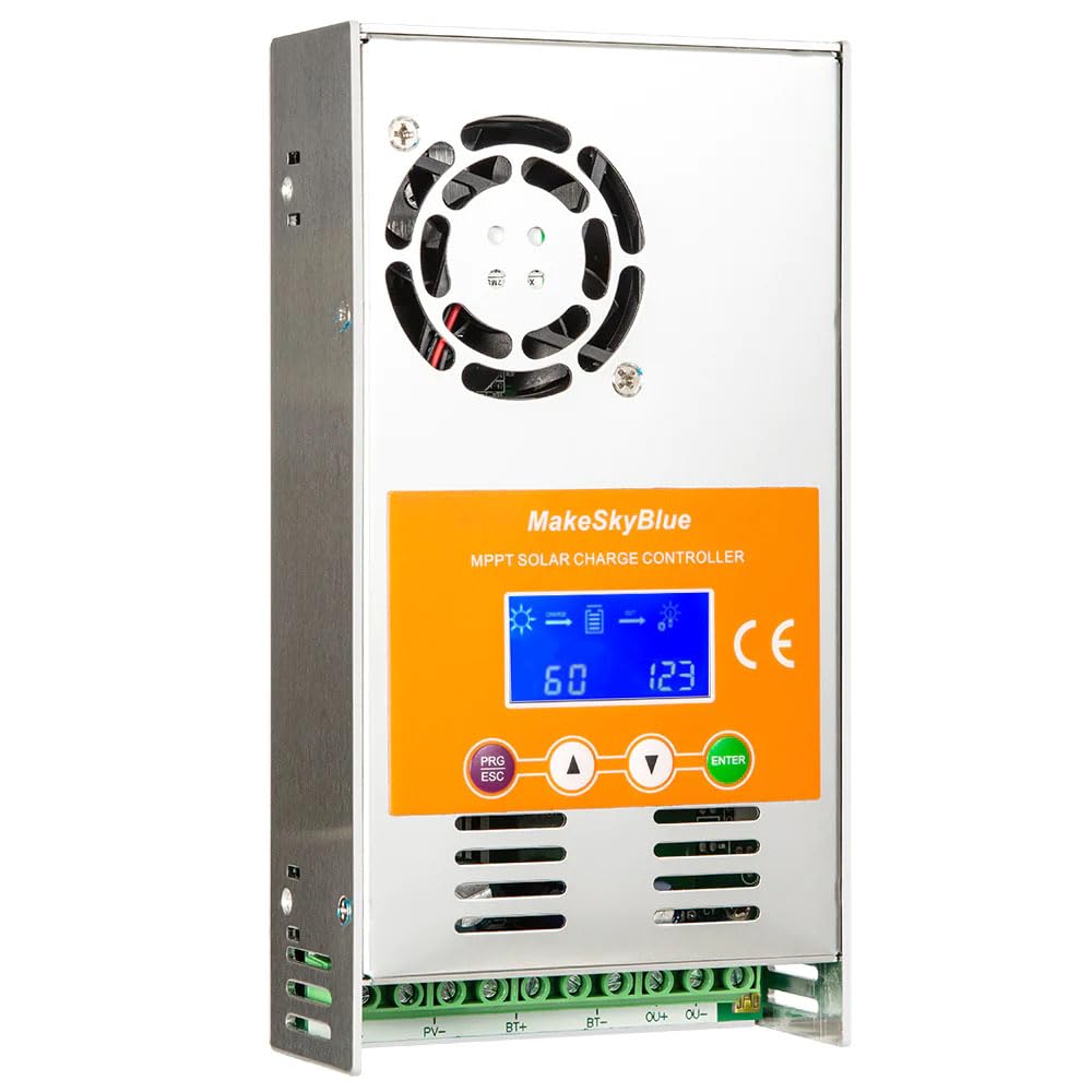 Photo 1 of MakeSkyBlue 60A MPPT Solar Charge Controller, Auto 12V/24V/48V Detect, LCD Display, Max 160V PV Input, Compatible with AGM Lithium Lead-Acid Batteries