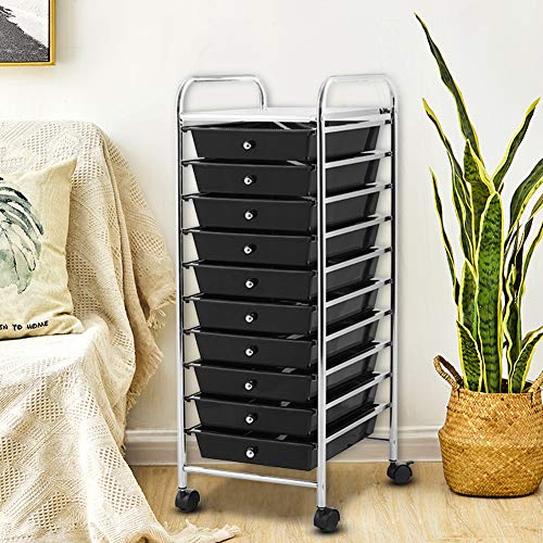 10 Drawer Rolling Storage Cart and Organizer, Utility Cart